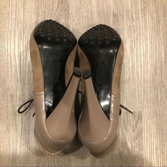 TOD’S Suede Patent Ankle Boot Heels Size 36.5 - Picture 6 of 9